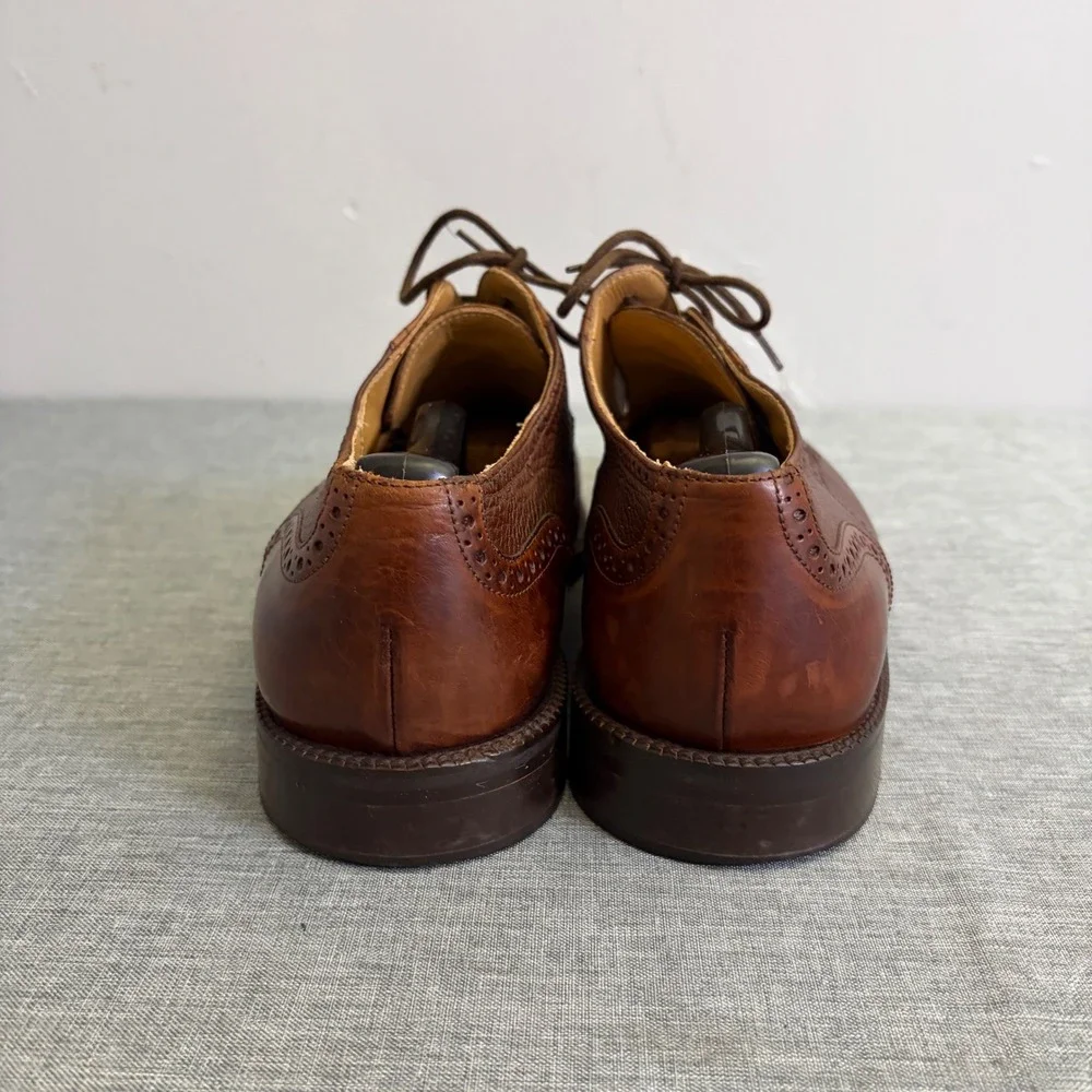 Johnston & Murphy Dress Shoes Mens 10 Brown‎ Cellini Cap Toe Brogue Oxfords